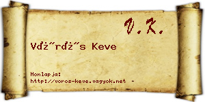 Vörös Keve névjegykártya